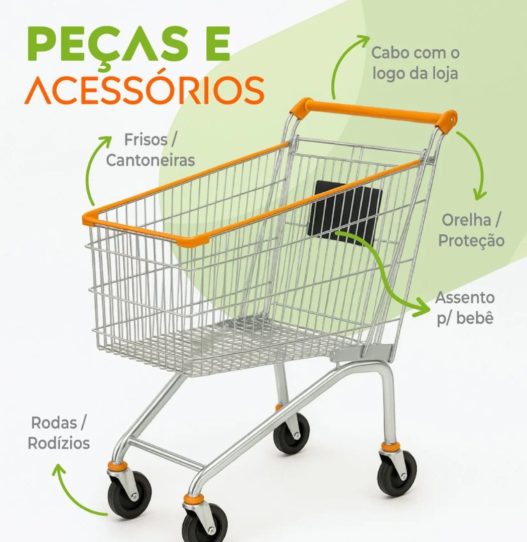 Carrinho de supermercado com peças e acessórios Master Carrinhos